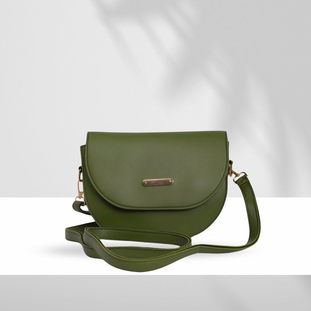 Chic olive dual strap bag