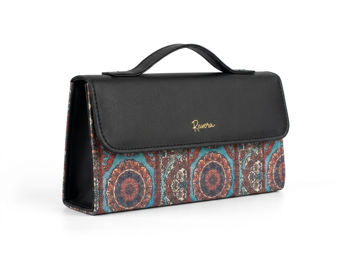 Ravora Blue Heritage Clutch