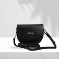 Chic black dual strap bag with adjustable crossbody and hand-carry options, sleek and spacious design.