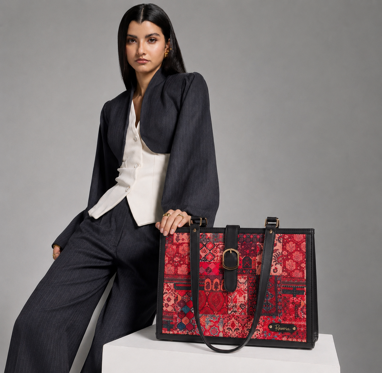 Ravora Red Tapestry Executive Bag