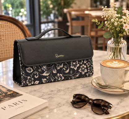 Ravora Black Bloom Clutch