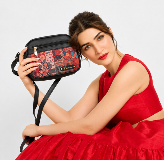 Ravora Red Tapestry Crossbody Bag