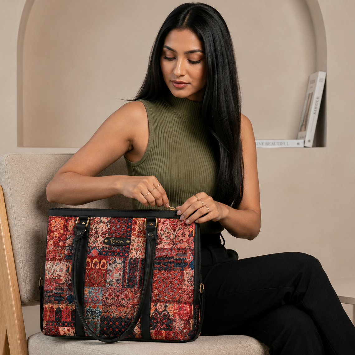 Ravora Red Tapestry Tote
