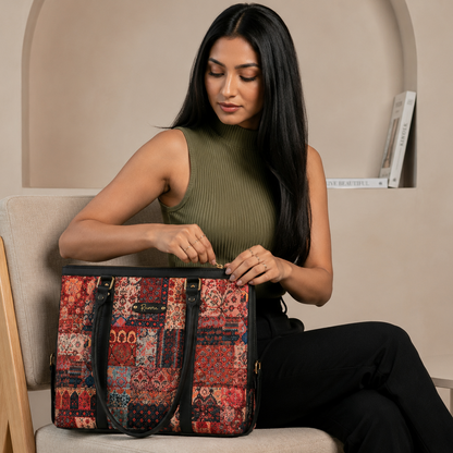Ravora Red Tapestry Tote