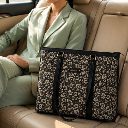 Ravora Black Bloom Tote