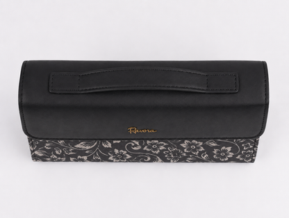 Ravora Black Bloom Clutch