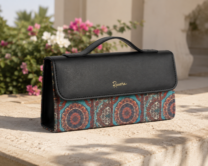 Ravora Blue Heritage Clutch