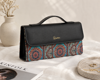 Ravora Blue Heritage Clutch