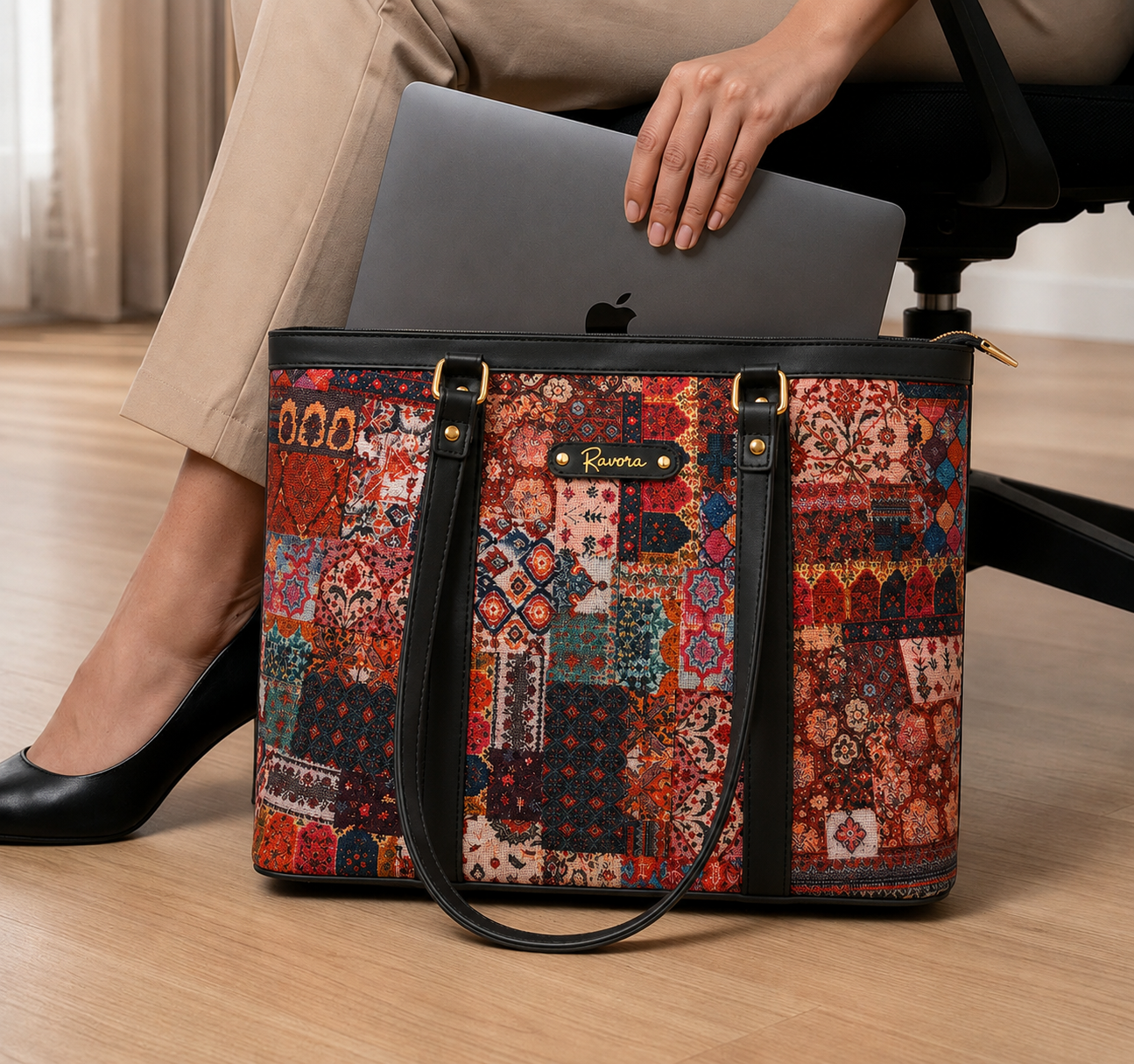 Ravora Red Tapestry Tote