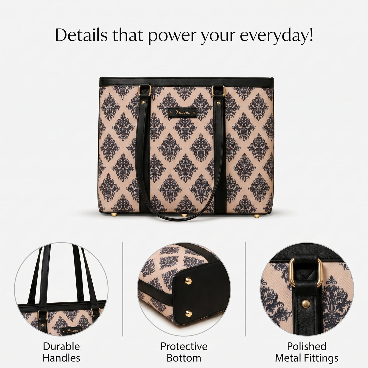 Ravora Pink Damask Tote