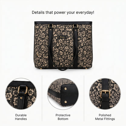 Ravora Black Bloom Tote