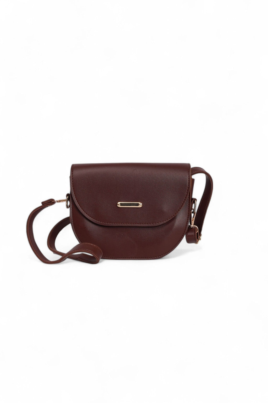 Chic dark brown dual strap bag