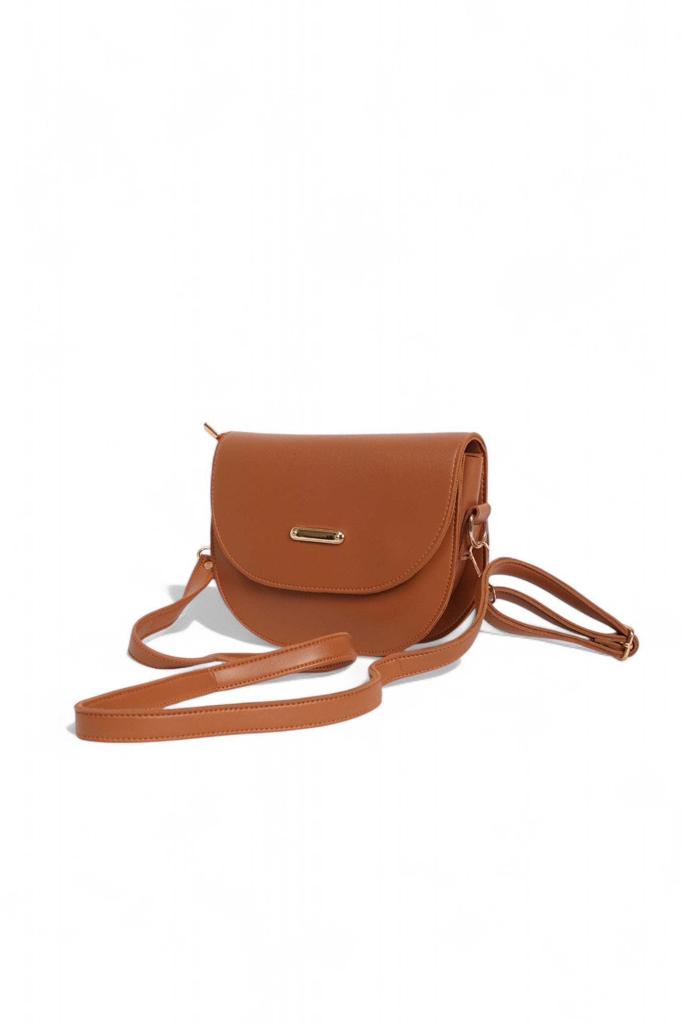 Chic brown dual strap bag