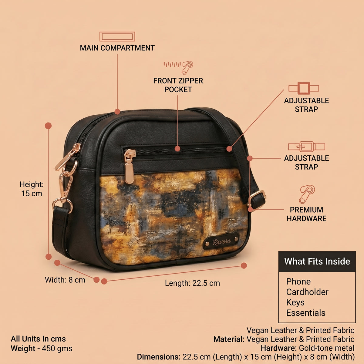 Ravora Golden twilight Crossbody Bag
