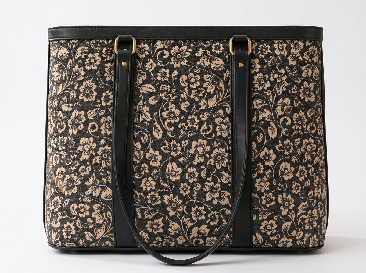 Ravora Black Bloom Tote