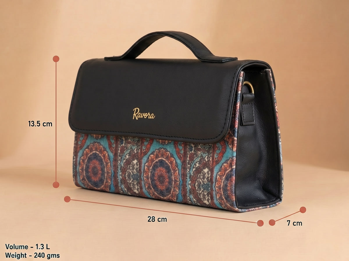 Ravora Blue Heritage Clutch