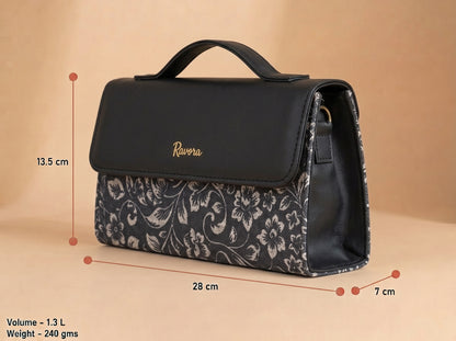 Ravora Black Bloom Clutch