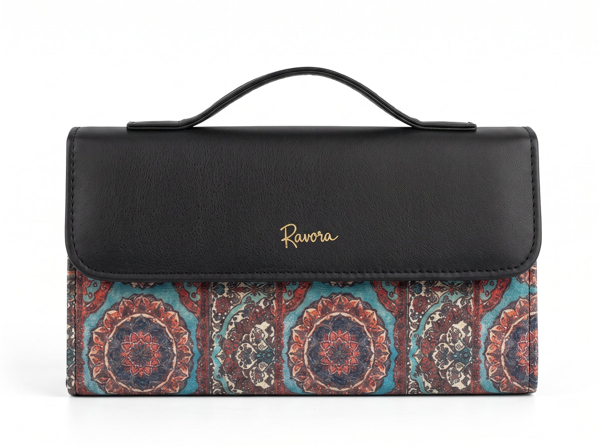Ravora Blue Heritage Clutch