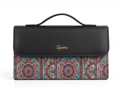 Ravora Blue Heritage Clutch
