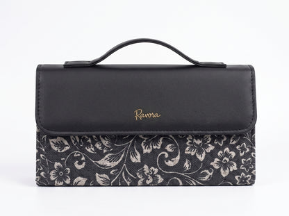 Ravora Black Bloom Clutch