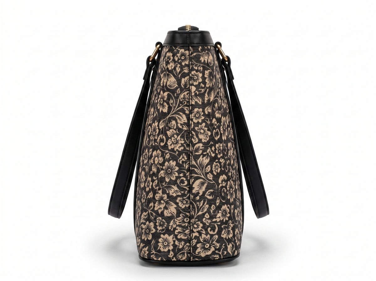 Ravora Black Bloom Tote