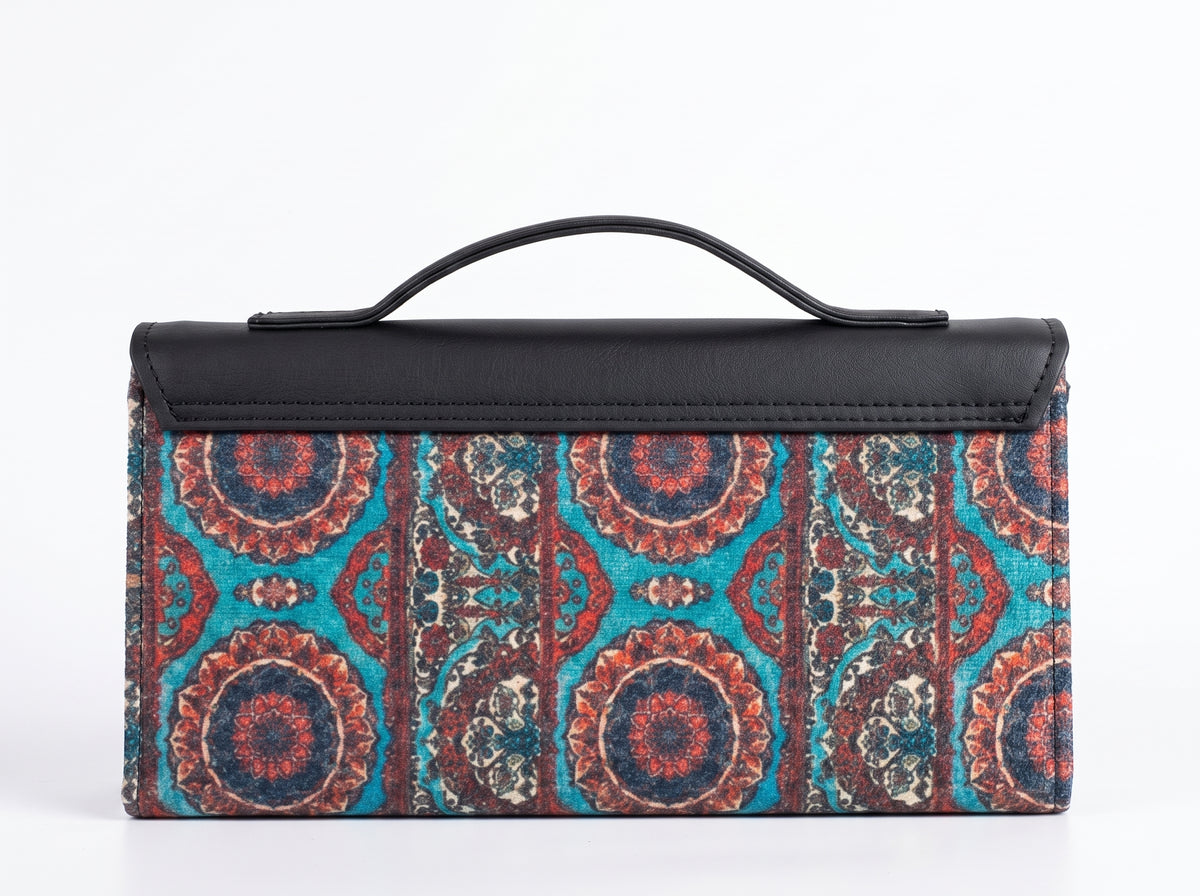 Ravora Blue Heritage Clutch