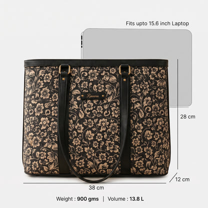 Ravora Black Bloom Tote