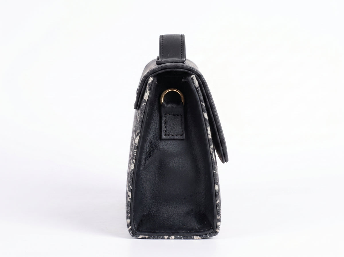 Ravora Black Bloom Clutch