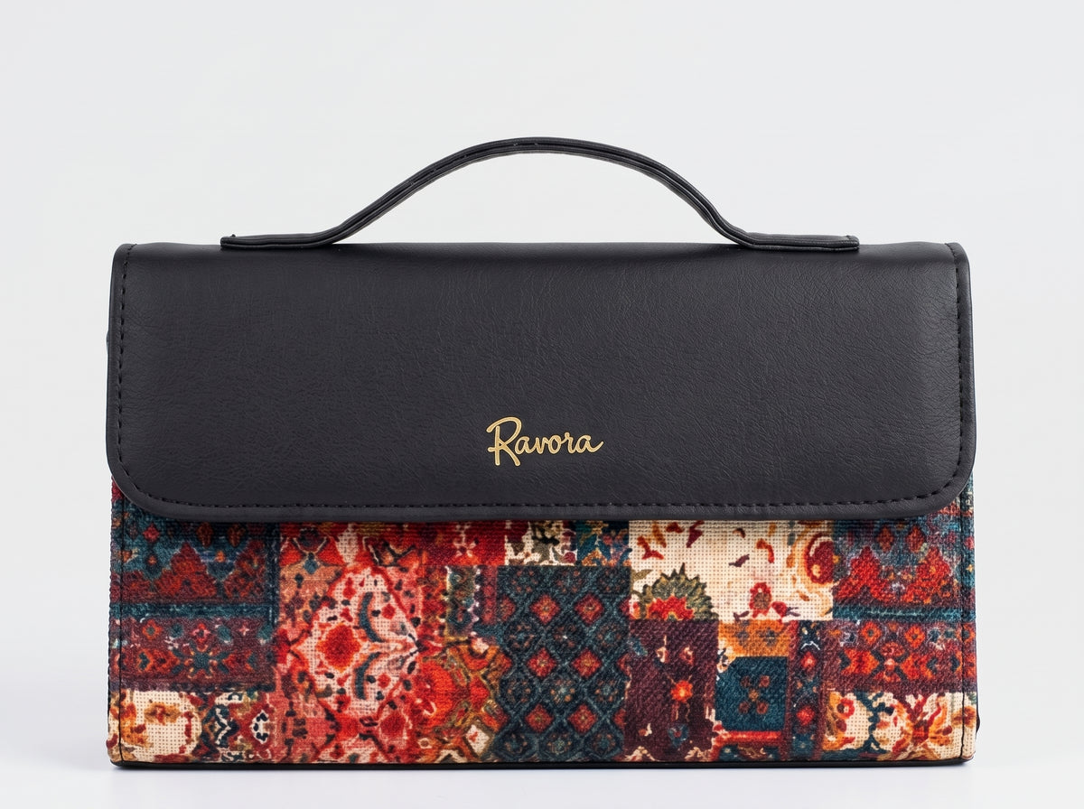 Ravora Red Tapestry Clutch