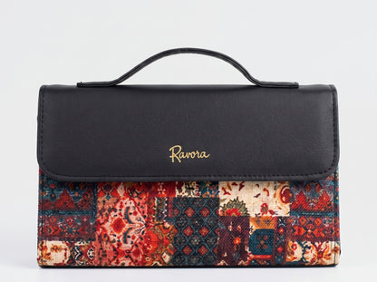 Ravora Red Tapestry Clutch