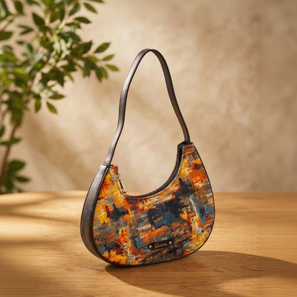 Ravora Golden Twiling Crescent Shoulder Bag