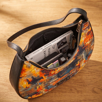 Ravora Golden Twiling Crescent Shoulder Bag