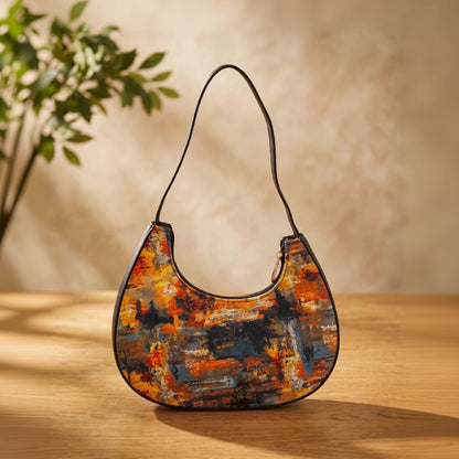 Ravora Golden Twiling Crescent Shoulder Bag