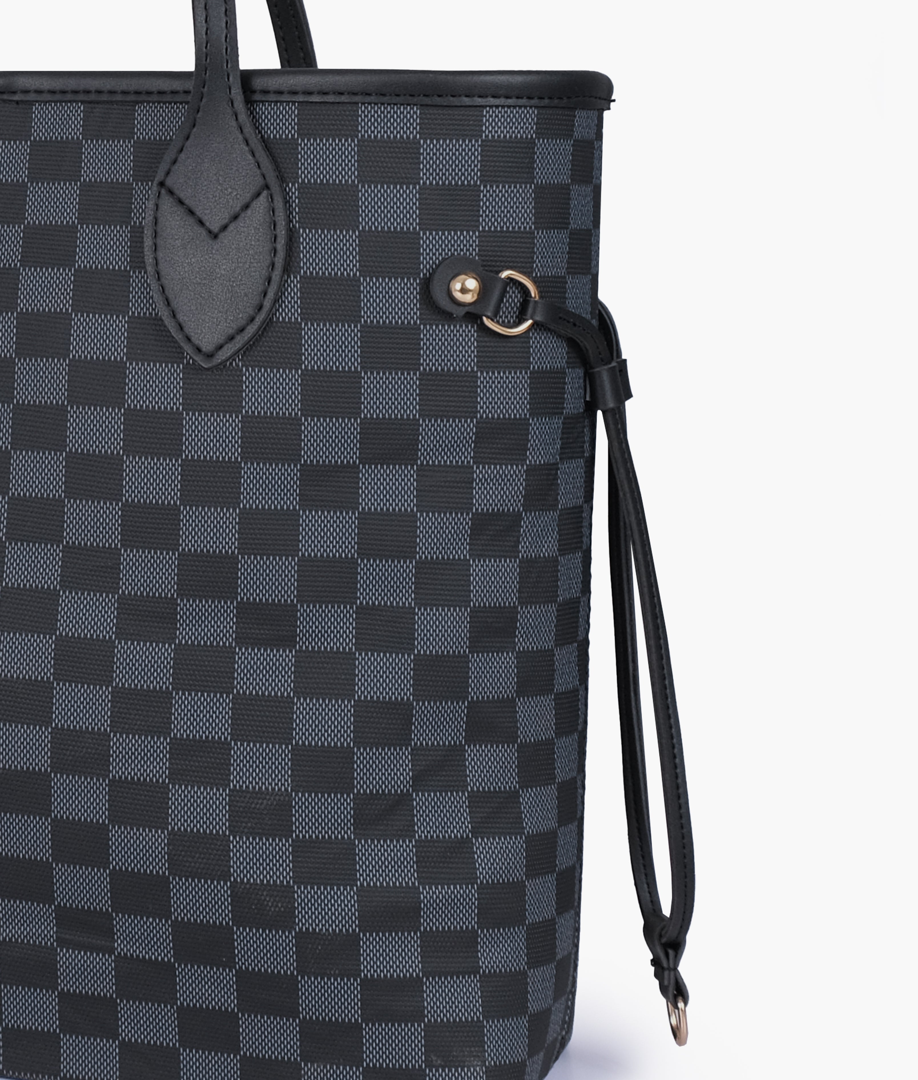 The Ravora Checkered Tote Black