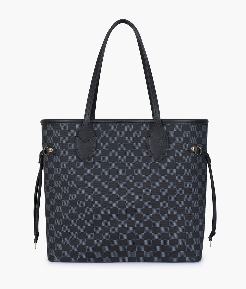 The Ravora Checkered Tote Black