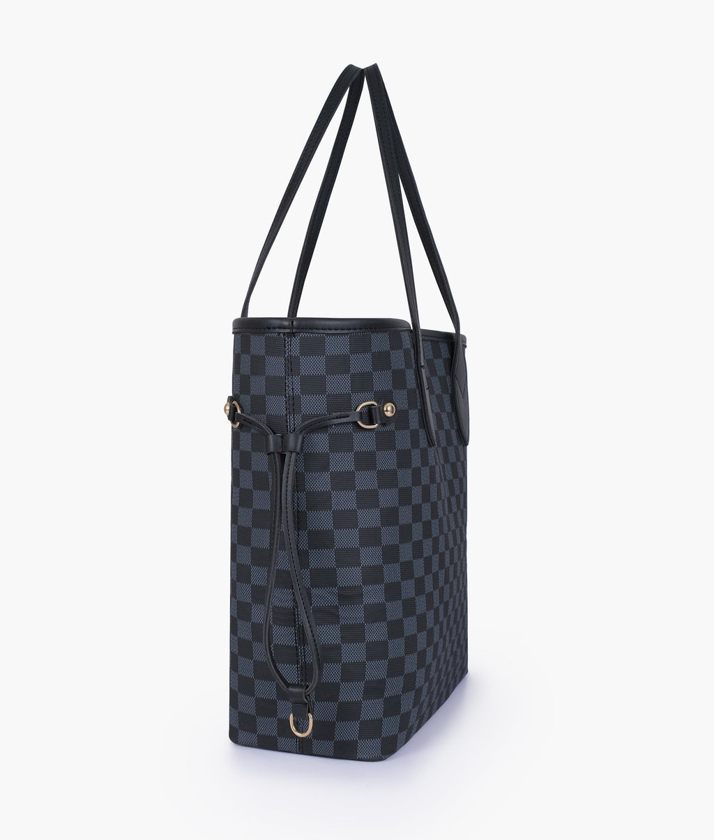 The Ravora Checkered Tote Black