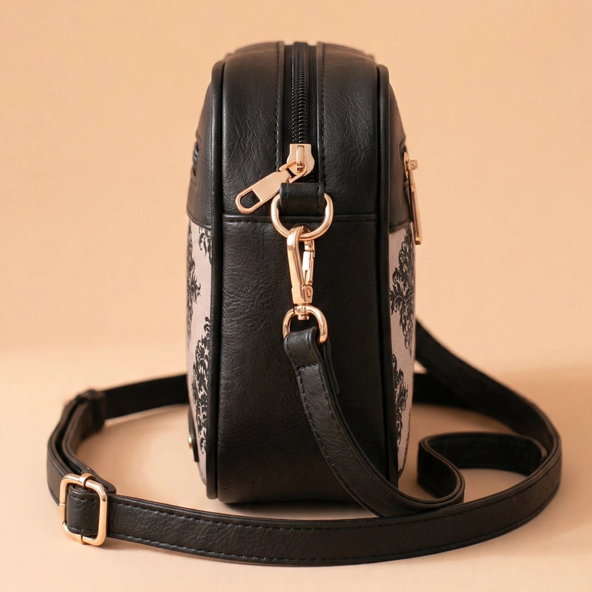 Ravora Pink Damask Crossbody Bag