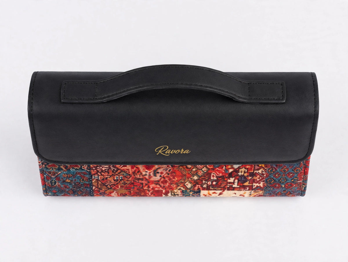 Ravora Red Tapestry Clutch