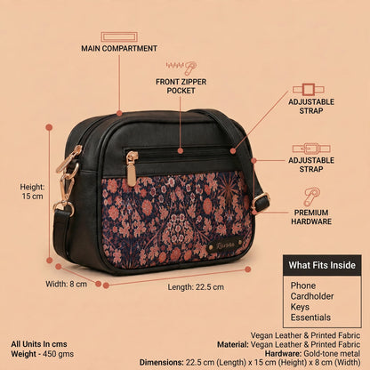 Ravora Vintage Flora Crossbody Bag