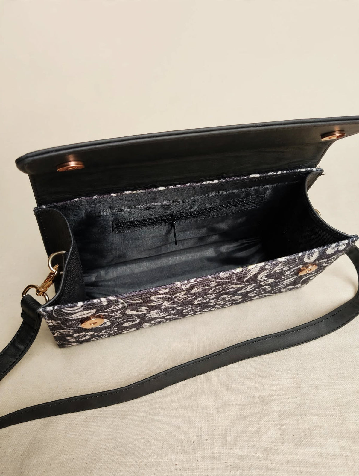 Ravora Black Bloom Clutch