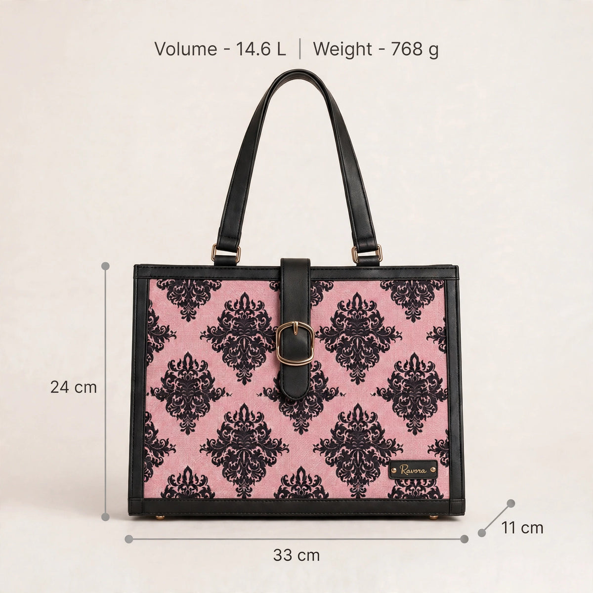 Ravora Pink Damask Executive Bag